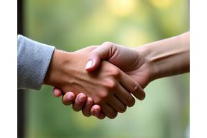 Illustration of two hands shaking, symbolizing a fair agreement
