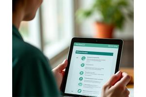 Image of a person following clear steps on a tablet, representing guidelines